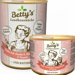 Betty's Landhausküche Dose Huhn, Lachs + Borretschöl