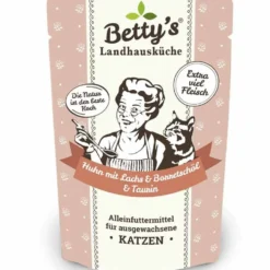 Betty's Landhausküche Pouch Huhn, Lachs + Borretschöl 100g