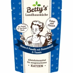 Betty's Landhausküche Pouch Huhn, Forelle + Borretschöl 100g