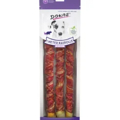 Dokas Dog Snack 1m Kaurolle mit Ente, 3x34cm, 315g