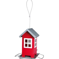 Futterhaus, 1.000 ml, 20 cm, rot/silber