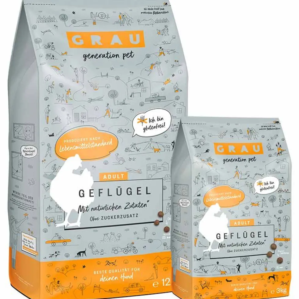 Grau Hund Adult Geflügel