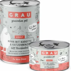 Grau Katze Adult Huhn mit Karotte und Katzenminze