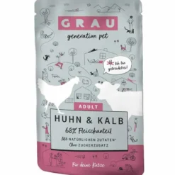 Grau Katze Adult Pouch Huhn und Kalb 125g