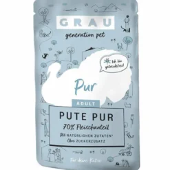 Grau Katze Adult Pouch Pute pur 125g