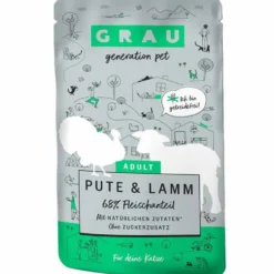 Grau Katze Adult Pouch Pute und Lamm 125g