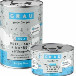 Grau Katze Adult Pute mit Lachs und Makrele