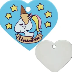 Herz Groß Unicorn Blau