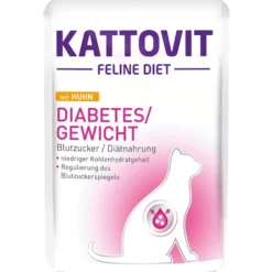 Kattovit Pouch Diabetes/Gewicht mit Huhn 85g