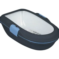 Katzentoilette Berto, 39x22x59 cm, dunkelgr/pastellbl/granit