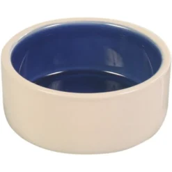 Keramiknapf, creme/blau
