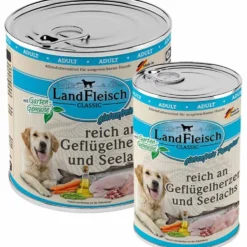 Landfleisch pur Geflügelherz + Seelachs