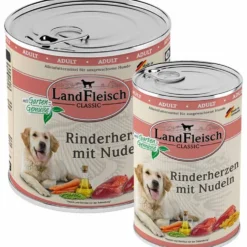 Landfleisch pur Rinderherzen mit Nudeln