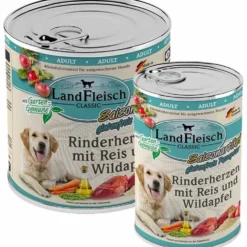 Landfleisch pur Rinderherzen mit Reis und Wildapfel