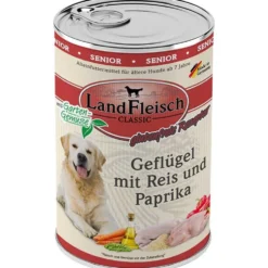 Landfleisch Senior Geflügel mit Reis und Paprika