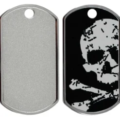 Military Groß Schwarz/Weiß Skull Vertikal