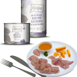 MjAMjAM DUO von saftigem Hühnchen + Kaninchen an Kürbis