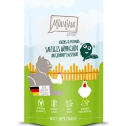 MjAMjAM Quetschie Chicks + Friends Hühnchen an Spinat 125g