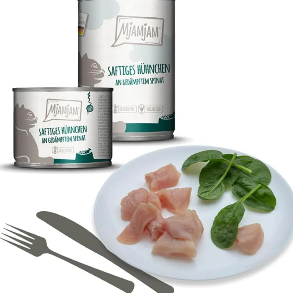 MjAMjAM saftiges Hühnchen an gedämpftem Spinat