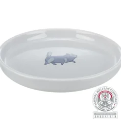 Napf, flach und breit, Katze, Keramik, 0,6 l / 23 cm, grau