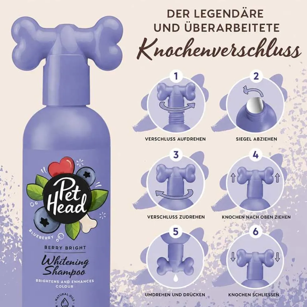 Pet Head Berry Bright, Whitening Shampoo, 300ml