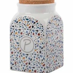 Petlando Futter- und Snackdose Terrazzo, 1350 ml, weiß