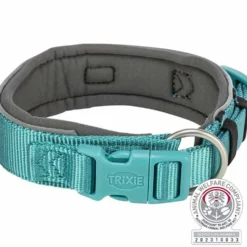 Premium Halsband, extra breit, aqua/grafit
