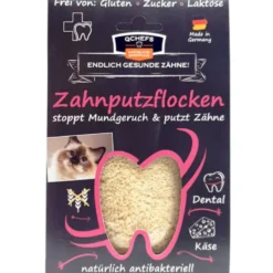 QCHEFS Zahnputzflocken Katze, 80g