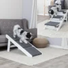 Rampe mit ausklappbaren Stufen, MDF, 44x46x106 cm, weiß