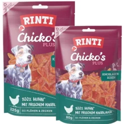 Rinti Snack Chickos Plus Huhn mit Knoblauch-Ecken