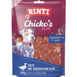 Rinti Snack Chickos PLUS Käsewürfel mit Ente 80g