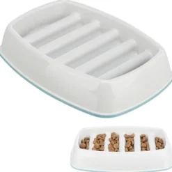 Slow Feeding Kunststoffnapf 0.25 l / 21x14 cm, grau
