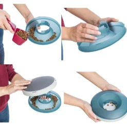 Slow Feeding Napf Rocking Bowl, 0.5 l / 23 cm, grau-blau