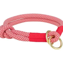 Soft Rope Zug-Stopp-Halsband, rot-creme