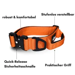 Woofed Nylon Tactical, Halsband, Griff, safety orange