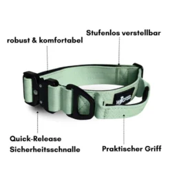 Woofed Nylon Tactical, Halsband, Griff, sage green