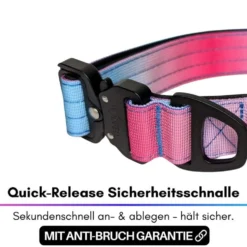 Woofed Nylon Tactical, Halsband, Griff, pink blue sky