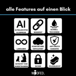 Woofed Nylon Tactical, Halsband, Griff, deep black