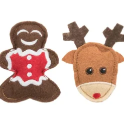 Xmas Katzenspielzeug Elch und Lebkuchenmann, 8cm